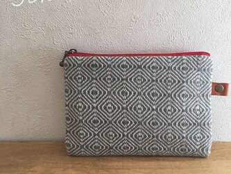 pouch[手織り小さめポーチ]グレーの画像