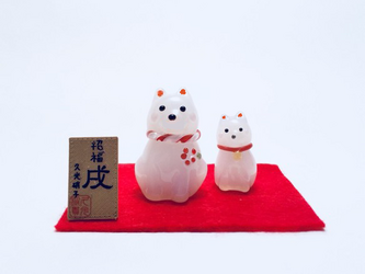 ※受注制作　ガラス戌 干支　白わんこ ミニの画像