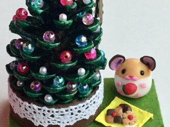 ハムスターのメモスタンド(クリスマスver.)の画像