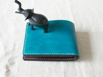 二つ折り財布《TurquoiseBlue&DarkBrown》の画像