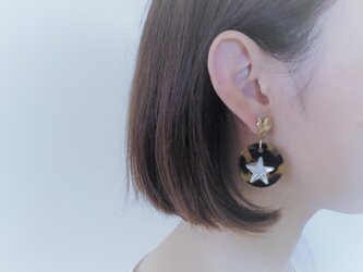 レオパード&スターピアス vintage pierced earrings leopard <PE-LPst>の画像