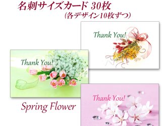 春の花　  名刺サイズサンキューカード   30枚の画像