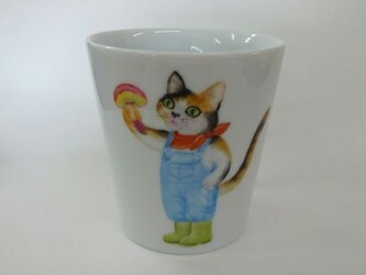 イグチとねこのマグカップ（手描き）の画像
