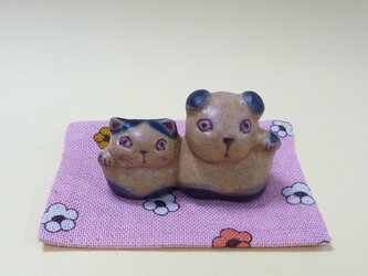 わんにゃん招き（青ぶちとはちわれ）の画像