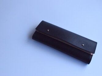[受注生産品] 栃木レザー ペンケース(BLACK & NATURAL) MNS-01の画像