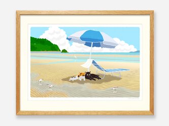イラストフレーム（31.夏のパラソル）の画像