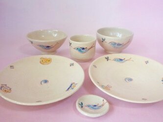 お食い初めのうつわ　6点セット（男の子用）の画像