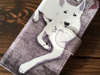 （受注生産）ホワイトシェパードのスマホケース手帳型 no.2/plus専用ページの画像