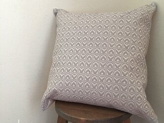 cushion cover[手織りクッションカバー]　ライトグレーの画像