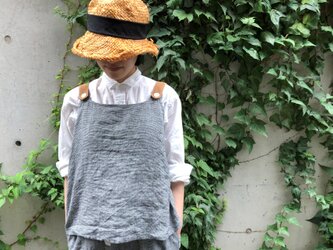 Mサイズ 千鳥リネン tops 千鳥リネン topsの画像