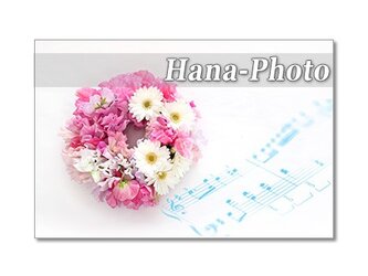 1289) 楽譜と花　リースなど     ポストカード５枚セットの画像