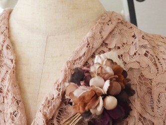 ＊染の草花＊『染の草花・枯れた紫陽花のヘアクリップ付コサージュ』の画像