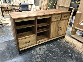 hotaru　新商品　キッチンカウンター　キッチンボード　キャビネット　店舗　作業台　男前家具　オーダー可　天然木　無垢の画像