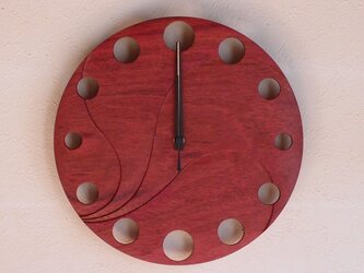 無垢の木の電波掛け時計　パープルハート　０００２の画像