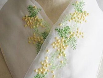 半衿・刺繍半衿・ミモザ（オーガンジー）の画像