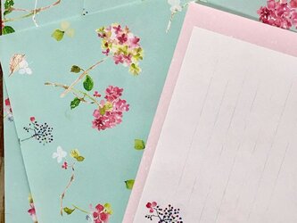 虹色紫陽花　part 3 　紅（くれない）レターセットの画像