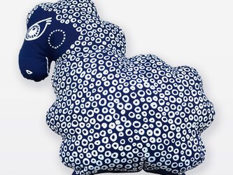 藍染め　動物クッション　「ひつじ」の画像