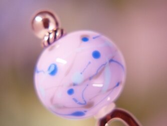 水風船模様とんぼ玉のかんざし　紫　二本足の画像