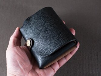 イタリア製牛革の二つ折り財布２  /   ブラック / チョコ※受注製作の画像
