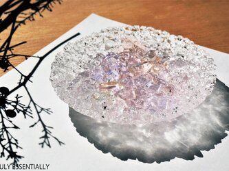 ガラスのアクセサリートレイ -「 KAKERAの光 」 ● さくら色・12cmの画像