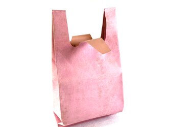 豚革 ピンク コンビニエンスバッグ Sサイズ トートバッグの画像