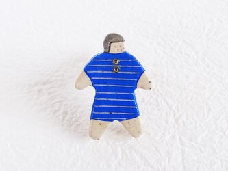 オヨヨちゃんブローチ（マリンボーダー）の画像