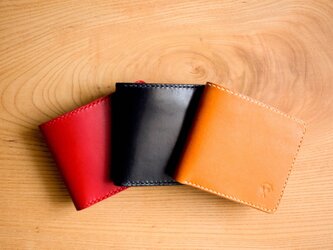 ナチュラルレザーの二つ折り財布【刻印可】の画像