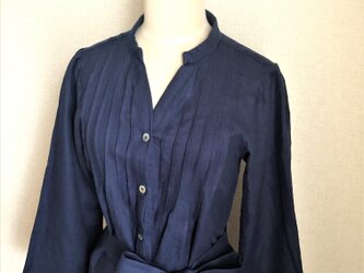 【ご予約商品】カラーリネン　ロングシャツワンピースの画像