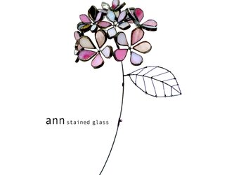 ステンドグラス　紫陽花B180524-Pの画像