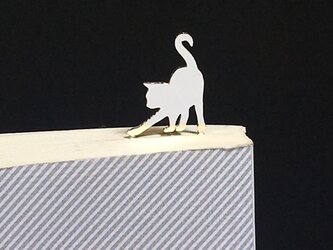 Cat-12-h BookMark シルバーブックマーク しおり 猫　ネコ＜受注制作＞の画像
