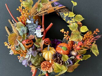 Halloween pumpkin wreath VI