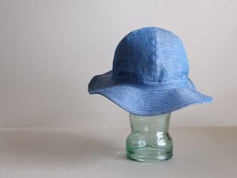 母の日に◎ 春が来たsale ◎ リネン デニム ライトオンス 【 ブルー 】・まぁるい 帽子の画像