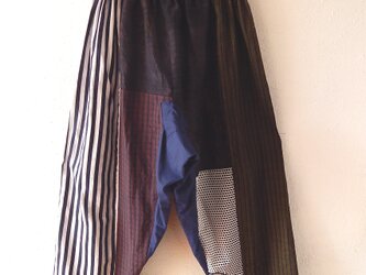 着物・浴衣リメイクサルエルパンツ　レオ―パードの画像