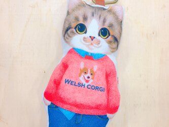 『猫好きによるねこ好きのため』のふわふわキーホルダー　わんちゃんトレーナー君の画像