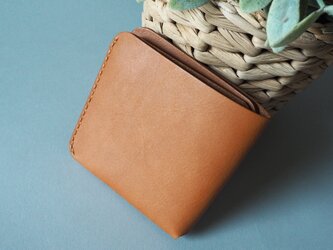 二つ折りカード財布（キャメル＆ブラウン）の画像