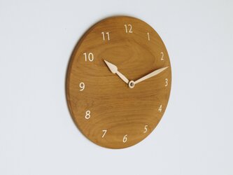 木製 掛け時計 丸 チーク材16の画像