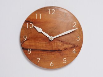 木製 掛け時計 丸型　桜材27の画像
