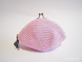 ビーズ編みがま口【色遊び】ピンクの画像