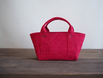 ＊受注制作＊【ARMY DUCK】蓋付きしかくトート　S（レッド）の画像