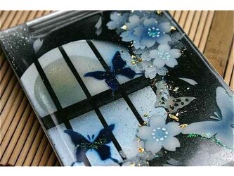 【送料無料】匠の技！和柄手鏡「絵」和風コンパクトミラー（名刺入れサイズ・縦9cm×横4cm）の画像