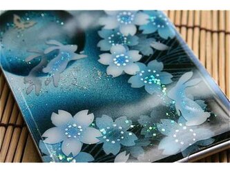 【送料無料】匠の技！和柄手鏡「華」和風コンパクトミラー（名刺入れサイズ・縦9cm×横4cm）の画像