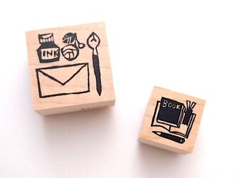 お得２点セット＜ゴム製スタンプ＞机上スタンプセットの画像