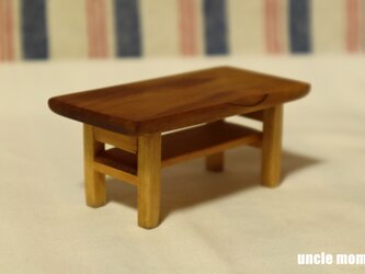 ドール用ローテーブル（色：チェスナット）　1/12ミニチュア家具の画像