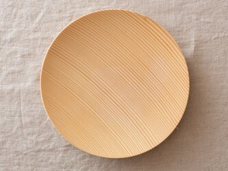 【受注生産】ろくろ挽きの木皿　樅の木　21cmの画像