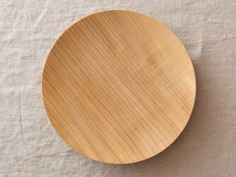 【受注生産】ろくろ挽きの木皿　栓の木　21cmの画像