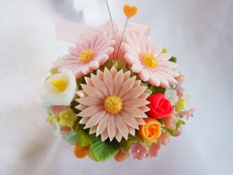 石鹸の春花あそび~ライトピンクポット。ソープカ―ビングの画像
