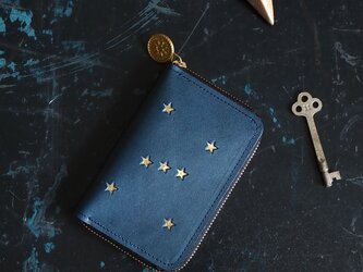ラウンドファスナーキーケース（ORION ナイトブルー） 牛革  メンズ レディース ILL-1165の画像
