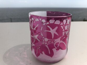 ショッキングピンク 朝顔グラスの画像