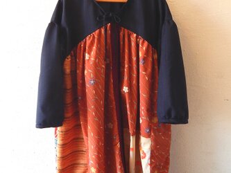 着物・浴衣ヨーク切り替えワンピース　コスモスの画像