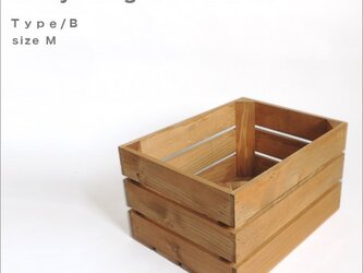*リサイクルウッドボックス* type/B　sizeM 木箱　収納　アンティーク　ウッドボックス　小物入れ　キャンプ　アウトドアの画像